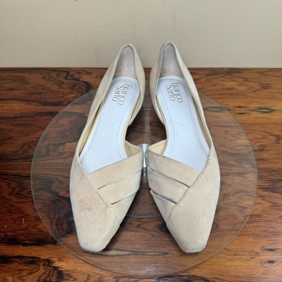 Franco Sarto Braela Almond Toe d'Orsay Flat in sand suede - Picture 1 of 16